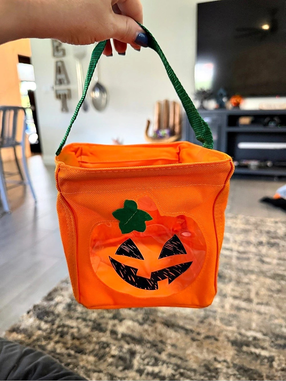 Thirty-One Kids Orange Halloween Pumpkin Trick or Treat Bag